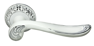 Ручка дверная MORELLI MH-22-CLP W/PC «GIUSEPPE», цвет — белый/хром