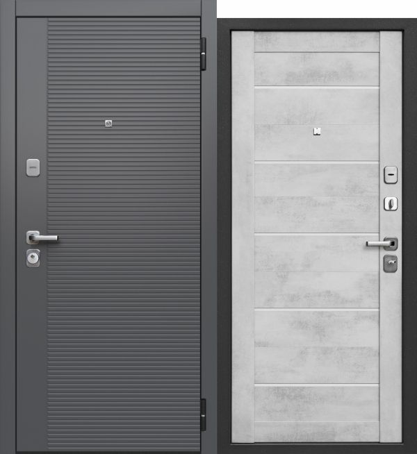 Входная дверь 7,5 см Бостон / Бетон снежный Царга