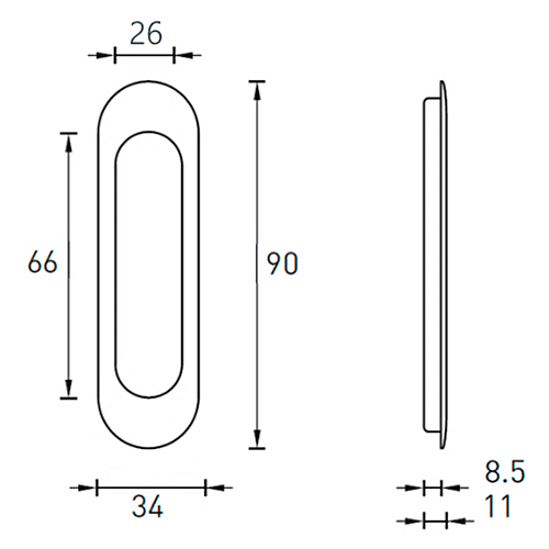 Ручка для раздвижных дверей ARCHIE A-K02-V0H белый никель