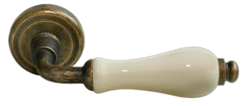 Ручка дверная MORELLI LUXURY CERAMICA CC-3 OBA/CHAMP, цвет — античная бронза/шампань