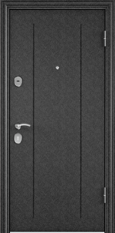 Входная дверь Delta-100 Черный шелк RGSO / Бел. перламутр DM (с зеркалом)