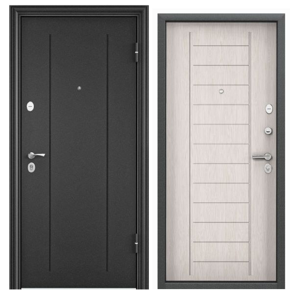 Входная дверь DELTA PRO MP Темно-серый букле графит RGSO / Листв. белая CK611