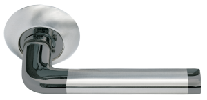 Ручка дверная MORELLI MH-03 SN/BN «КОЛОННА», цвет — белый никель/черный никель