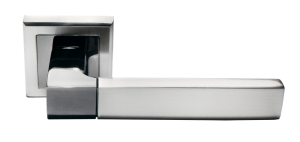 Ручка дверная MORELLI MH-28 SN/BN-S «FUKOKU», цвет — белый никель/черный никель