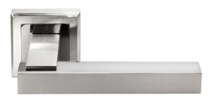 Ручка дверная MORELLI MH-37 SN/BN-S «PIGUADRO», цвет — белый никель/черный никель