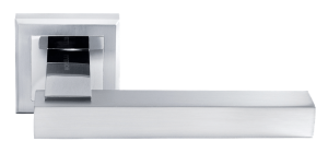 Ручка дверная MORELLI MH-37 SС/CP-S «PIGUADRO», цвет — матовый хром/полированный хром