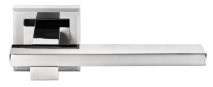Ручка дверная MORELLI MH-38 SC/CP-S «Shape», цвет — матовый хром/полированный хром