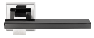 Ручка дверная MORELLI MH-38 SN/BN-S «Shape», цвет – белый никель/черный никель