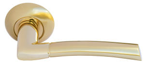 Ручка дверная MORELLI MH-06 SG/GP «ПИЗА», цвет — матовое золото/золото