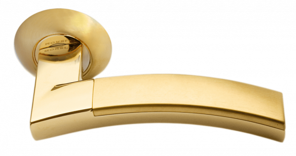 Ручка дверная MORELLI MH-12 SG/GP «ДРЕВО ЖИЗНИ», цвет — матовое золото/золото