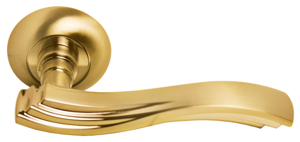 Ручка дверная MORELLI MH-14 SG/GP «МИРАЖ» Цвет — Матовое золото/золото
