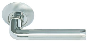 Ручка дверная MORELLI MH-03 SN/CP «КОЛОННА», цвет — белый никель/полированный хром