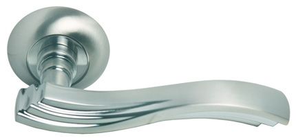 Ручка дверная MORELLI MH-14 SN/CP «МИРАЖ», цвет — белый никель/полированный хром