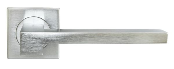 Ручка дверная MORELLI LUXURY NC-2-S CSA (STONE/КАМЕНЬ), цвет — матовый хром