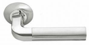 Ручка дверная MORELLI MH-11 SN/CP » МОЗАИКА», цвет — белый никель/полированный хром