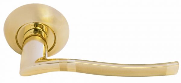 Ручка дверная MORELLI MH-04 SG/GP «ФОНТАН», цвет — матовое золото/золото