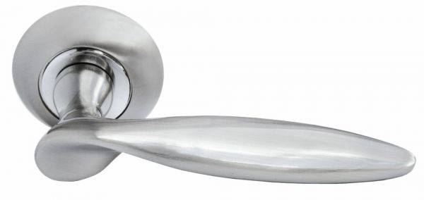 Ручка дверная MORELLI MH-09 SN «КУПОЛ», цвет — белый никель