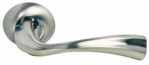 Ручка дверная MORELLI MH-15 SN/CP «СОН», цвет — белый никель/полированный хром