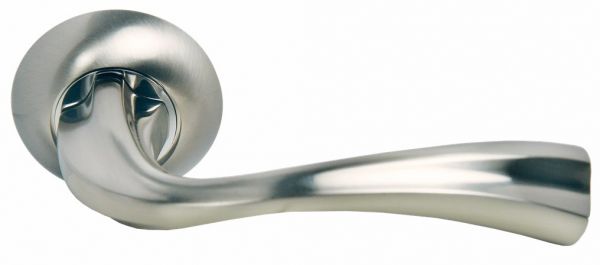 Ручка дверная MORELLI MH-15 SN/CP «СОН», цвет — белый никель/полированный хром