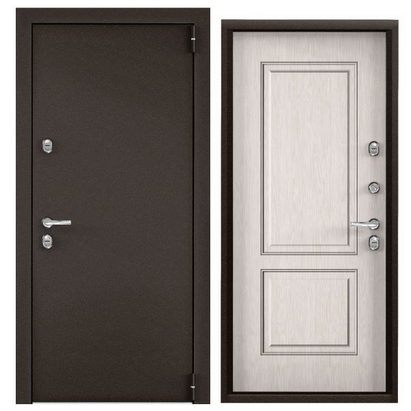 Входная дверь SNEGIR PRO MP Букле коричневый / Лиственница белая S60-C2